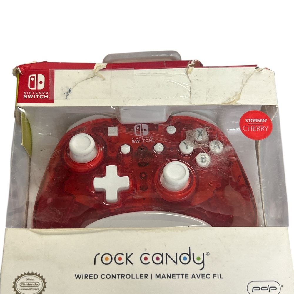 Rock Candy Wired Controller for Nintendo Switch – Stormin’ Cherry Red – PDP